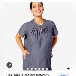 FIGS Chira Grey Maternity Scrub Top M